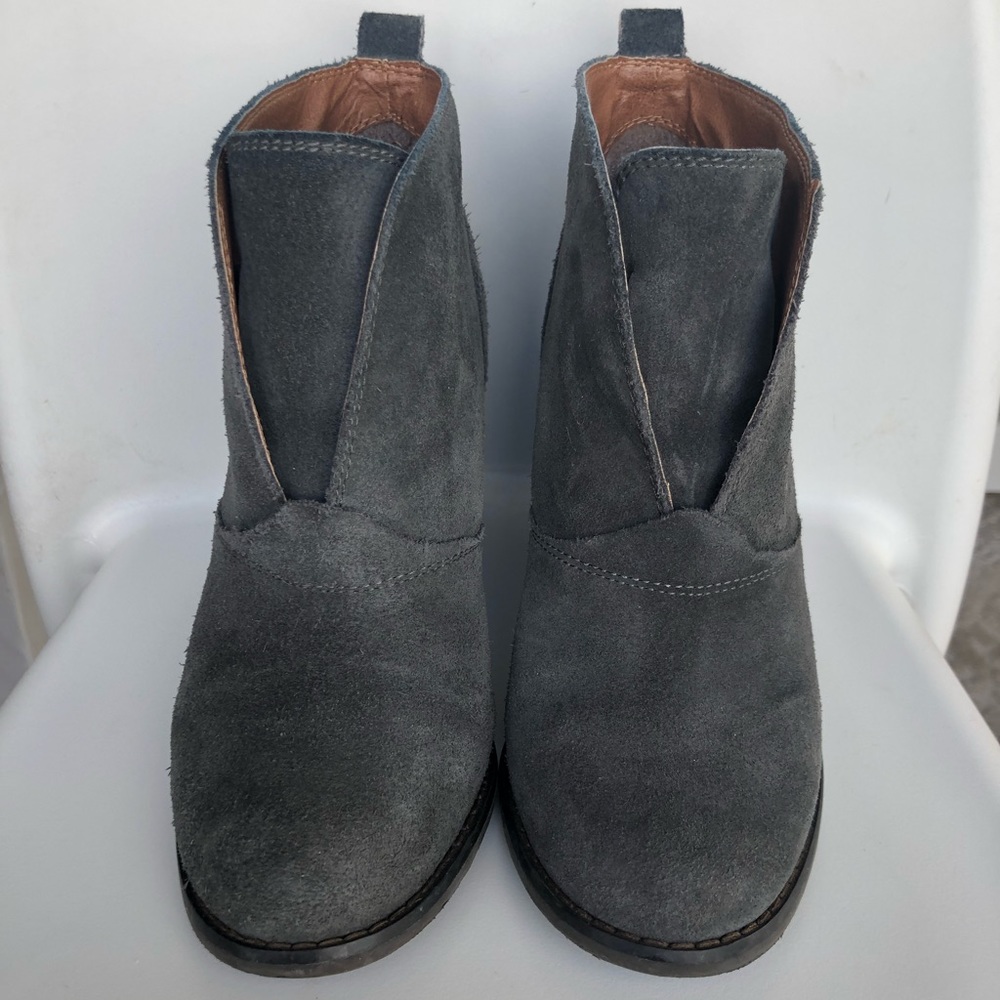 Grey suede lucky brand booties sz6